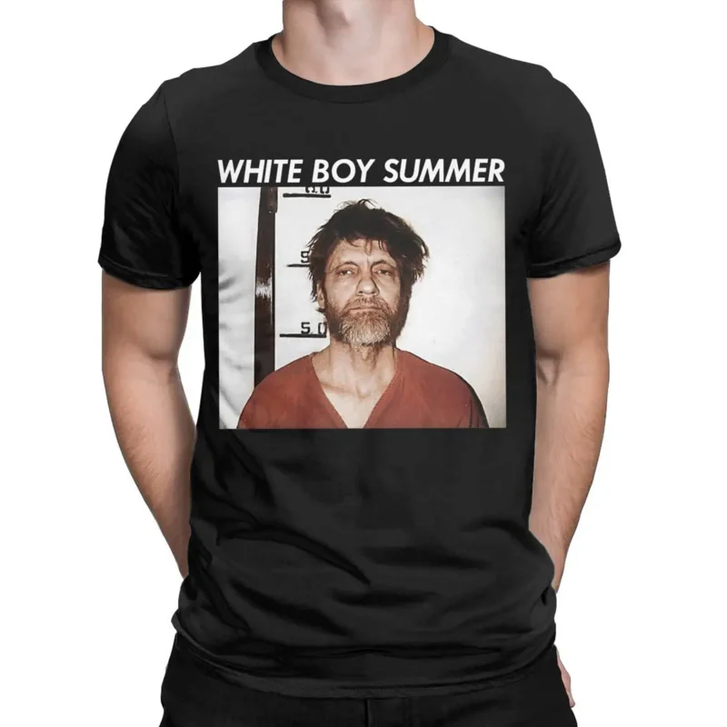 Vote By Mail Ted Kaczynski T-Shirts for Men Novelty Cotton Tee Shirt Crewneck Short Sleeve T Shirts Classic Clothes