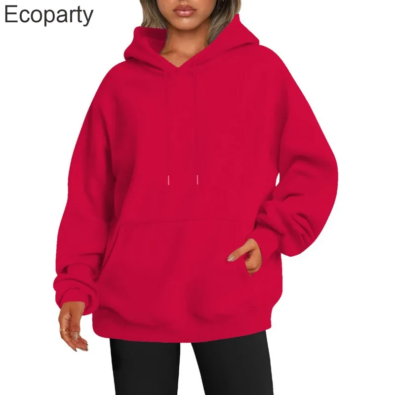 Lente en herfst nieuwe stijl drop schouder mouw hooded sweatshirt dames herfst dikke hoodie sweatshirt casual sport top