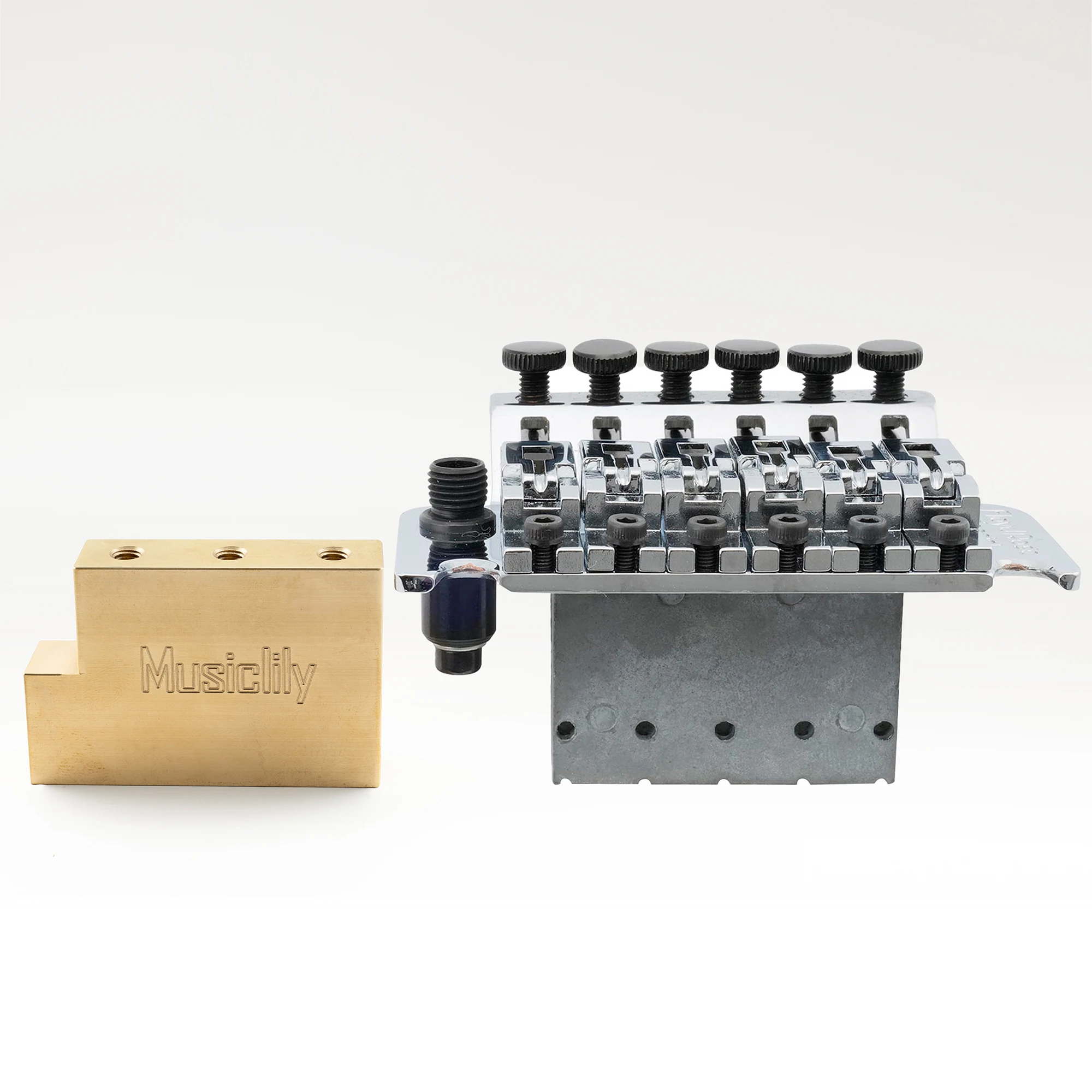 Musiclily Ultra Vollmassiver L-förmiger Tremolo-Block aus Messing/Stahl für E-Gitarren mit Floyd Rose Locking Tremolo-Brücke – Detail 32