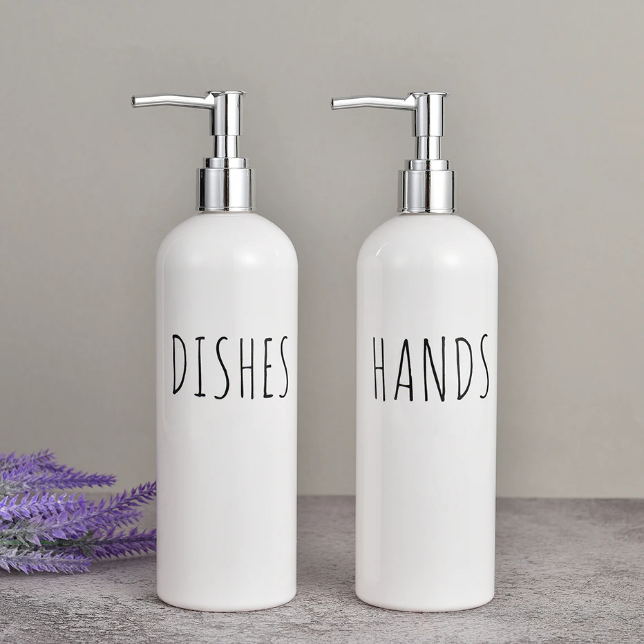 500ml Bathroom Shampoo Bottle  Sink Soap Dispenser Kitchen  Hand Soap Dish Soap Refillable Bottle  Waterproof Label