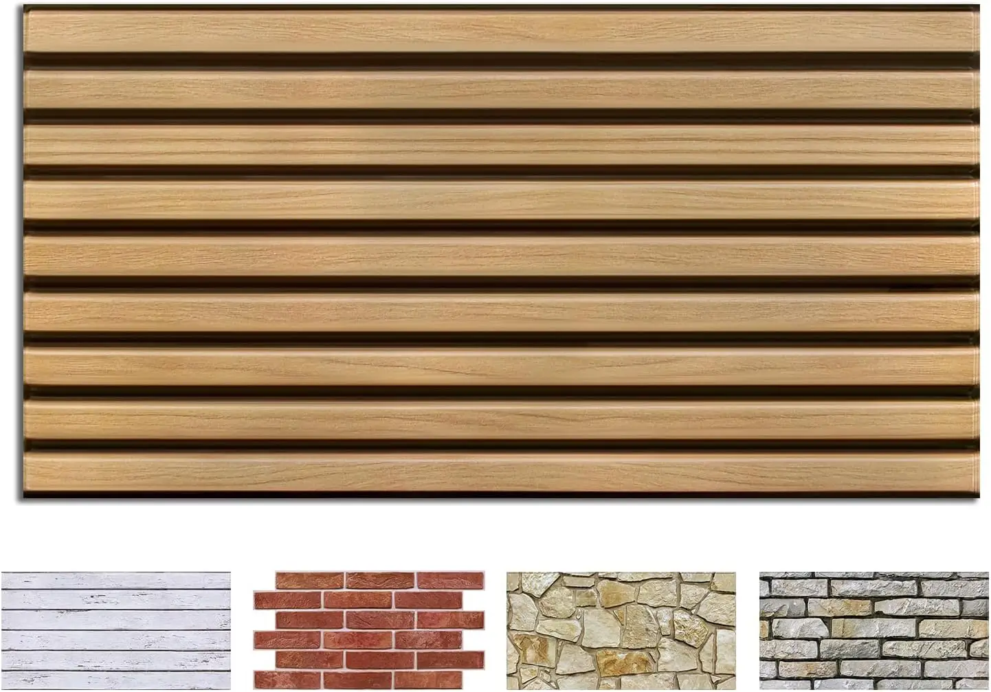 

3D Faux Wood Wall Sticker, Peel and Stick Wall Covering, 12pcs 22.8x11.8in, DIY Lightweight PVC Self Adhesive Decorative Tiles