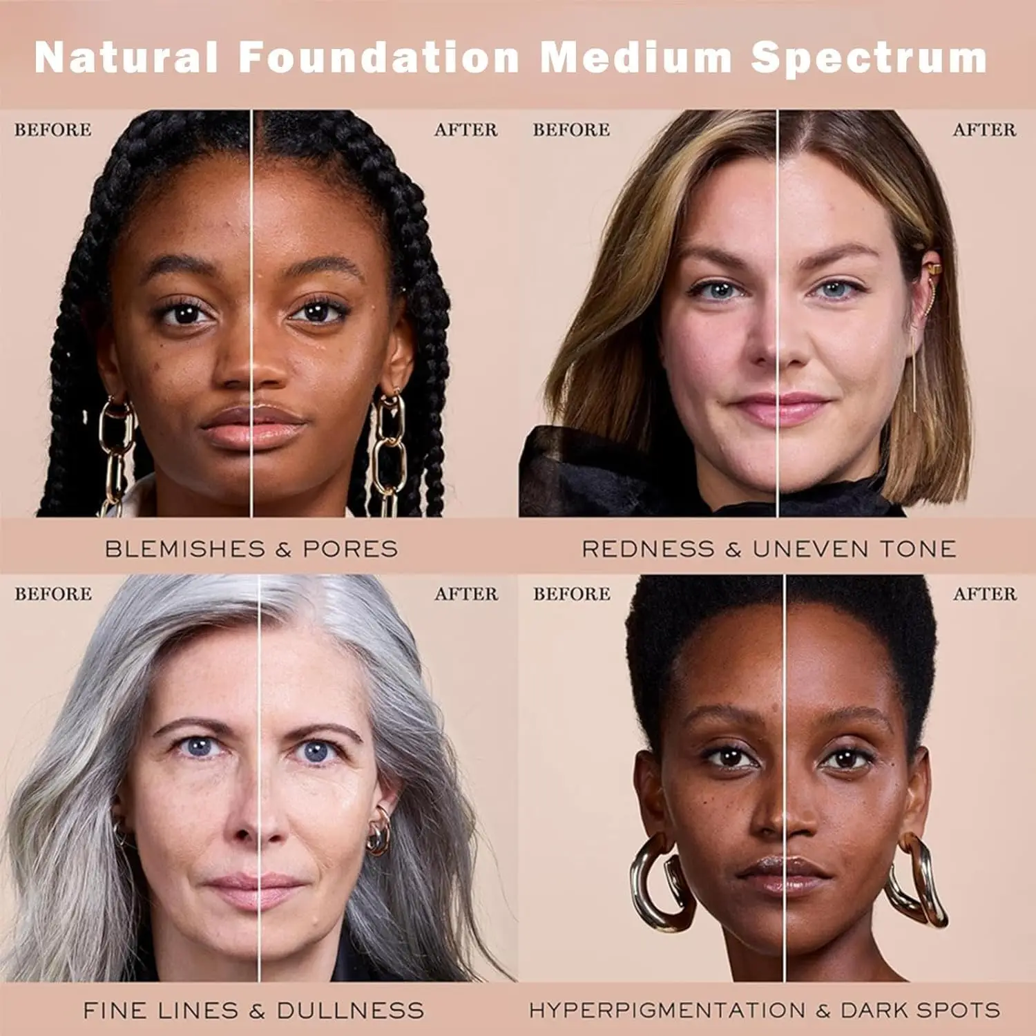 4 in 1 Cosmetics Foundation Liquid  Concealer Cosmetic Lightweight Makeup, Longwearing & Waterproof for Makeup