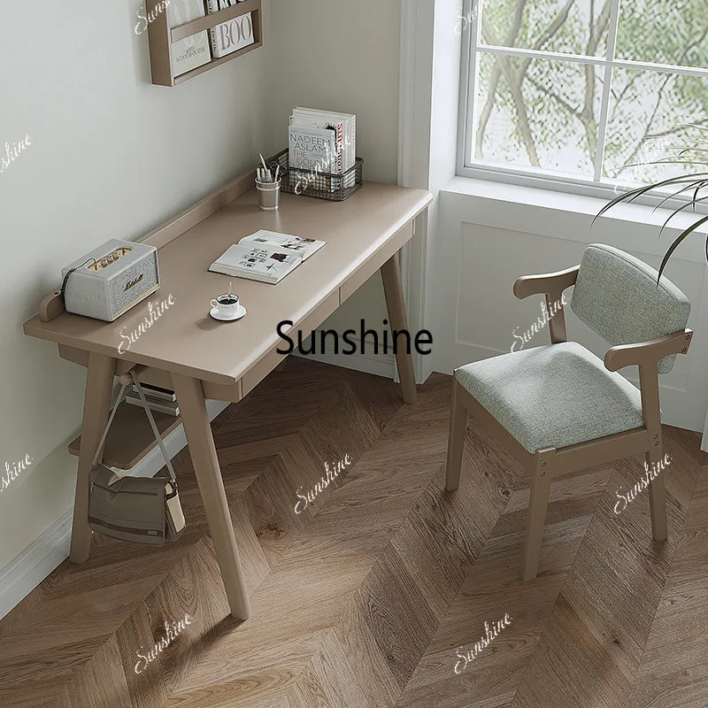 All solid wood desk Modern simple Japanese computer writing learning