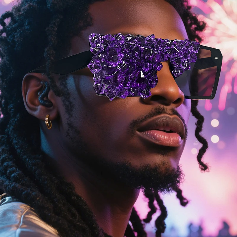 

New Y2K Style Trendy Elegant Frameless Ice Crystal Sun Shade Glasses Punk Gradient Men Women Street Photography Party Sunglasses