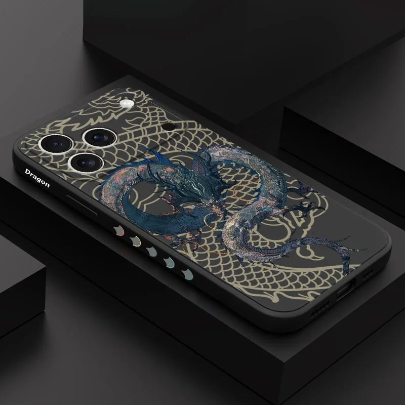 

Ink Lines Dragon Phone Case For iPhone 17 16 16e 15 14 13 Air Plus Pro Max Mini Liquid Silicone Cover