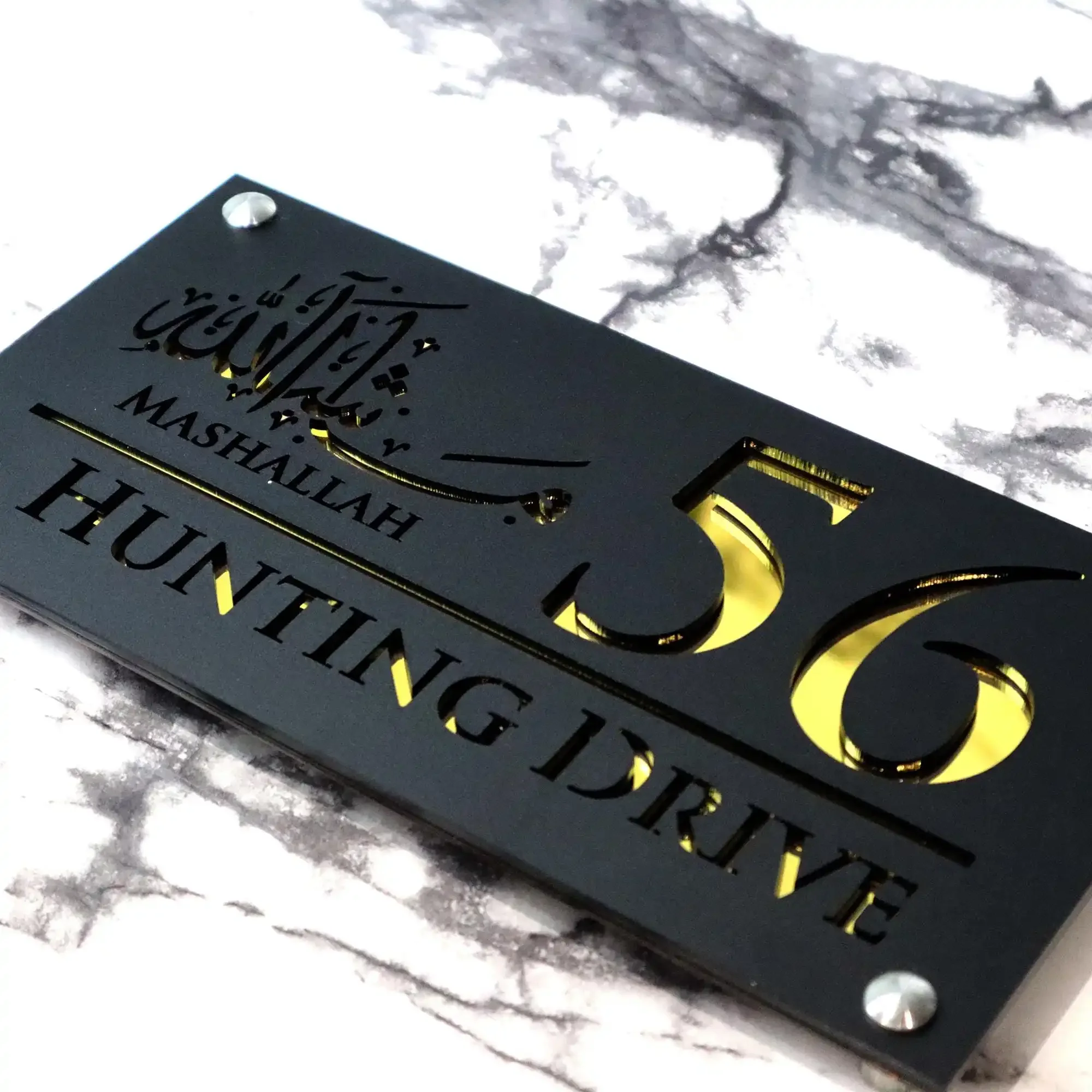 Custom 3D Floating House Number Sign, Modern Matte Acrylic Door Plaque, Laser Cut Outdoor Address Sign Office, and Family Name