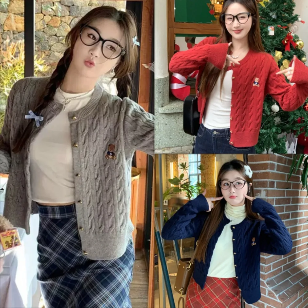 

Fashion Knitted Cardigan Women Solid Color Slim Casual Buttons Jacket Top Coat