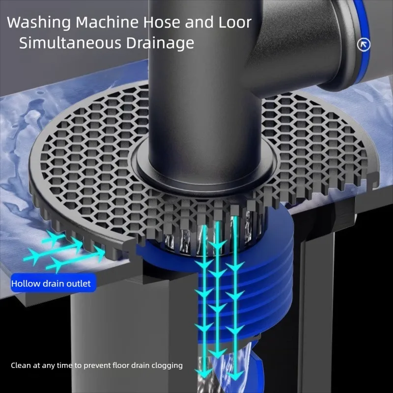 Universal Washing Machine Floor Drain 2 in 1 Sewer Drain Connector Sink Sewer Washroom Accessories Hose Adapter Disposer