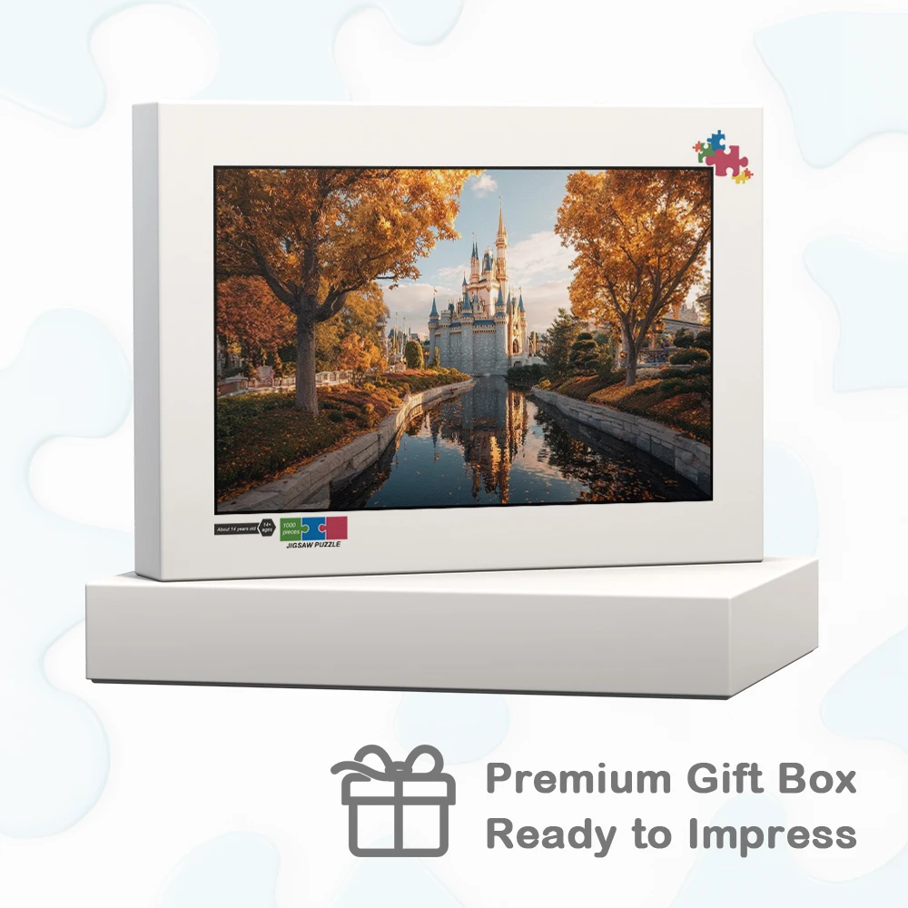 신데렐라의 성 디즈니 퍼즐 가을의 아름다움 나무 퍼즐 황금 나무와 부드러운 빛 재미있는 가족 게임 (어린이 및 성인용)