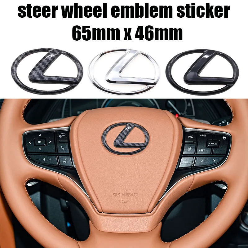 1pcs ABS 3D 65mm Lexus steer wheel emblem Car Steering Wheel Sticker Car Interior Emblem Car Accessories