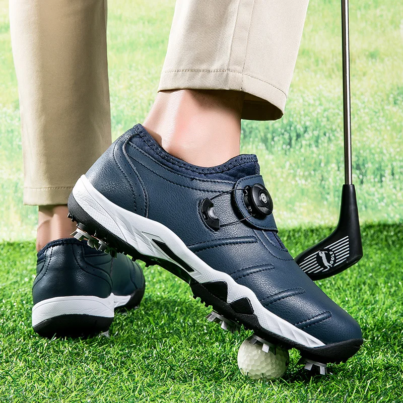 Zapatos de Golf impermeables para hombre, zapatillas de entrenamiento de Golf, antideslizantes, para caminar, en color negro, blanco, azul, talla