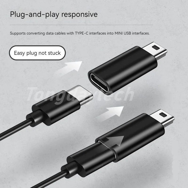 Металлический Универсальный Otg мини 5-контактный USB-адаптер B штекер на USB Тип C гнездо разъем передачи данных для GoPro MP3 цифровой камеры GPS