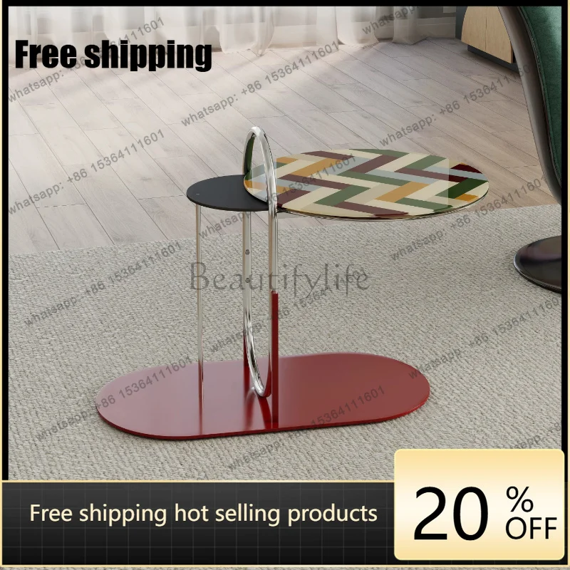 Zj. Light luxury creative small coffee table living room sofa creative art color round edge table