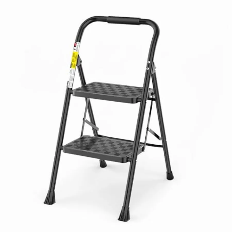2 Step Ladder, Step Stool for Adults, 2 Step Ladder Folding Step Stool with Wide Pedal Ergonomic Design
