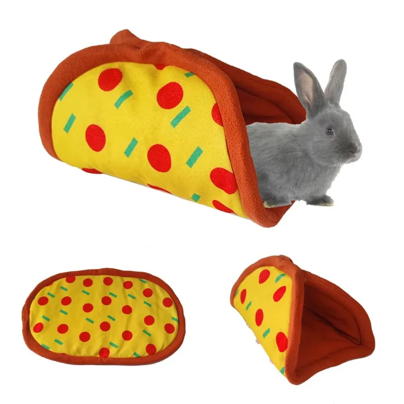 

10pcs Small Pet Tunnel for Chinchilla, Rabbit Honey Bag Ferret House, Squirrel Guinea Pig Nest Dual-Use Pizza Mat