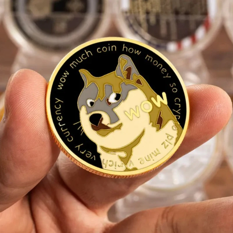 Animal Badge Souvenir Coin Dogecoin Plated Gold Silver Commemorative Coins Doge WOW Pattern Collectible Gift