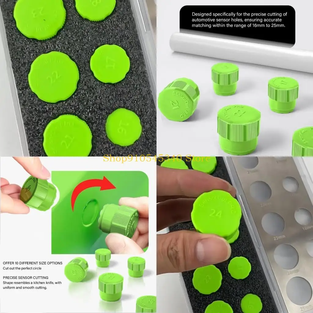 

U2JA Efficient Car Film Radars Hole Cutting Tool 10 Sizes Color Coded Quick Matching