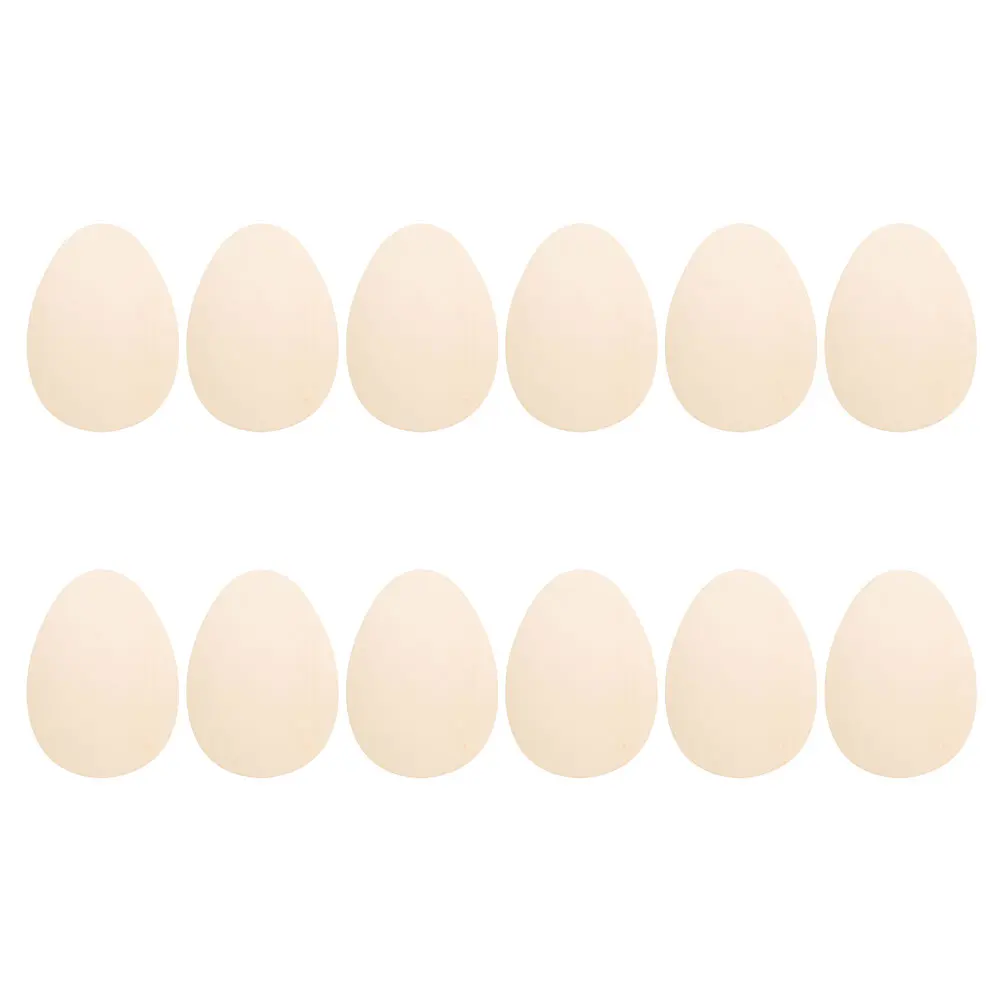 

12Pcs Wooden Egg Cutouts Unfinished Easter Wood Shapes for DIY Crafts Spring Decoration Creative Art Supplies Wood Egg Cutouts