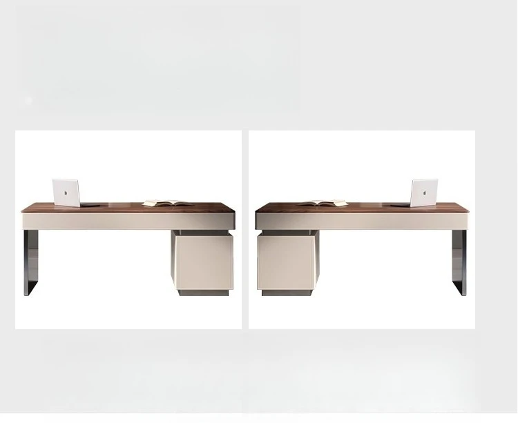 

Walnut desk, adult home, study, bedroom, office computer table and chairs, light luxury modern