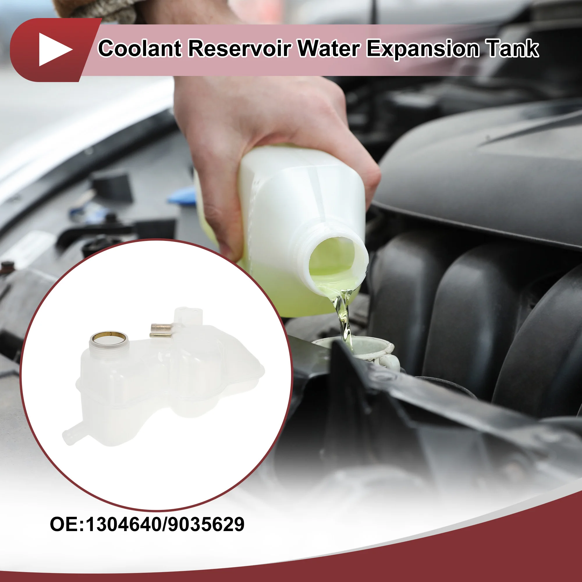 UXCELL Engine Coolant Reservoir Water Expansion Tank for Opel Calibra Vectra for Vauxhall Coolant Bottle No.1304640/9035629