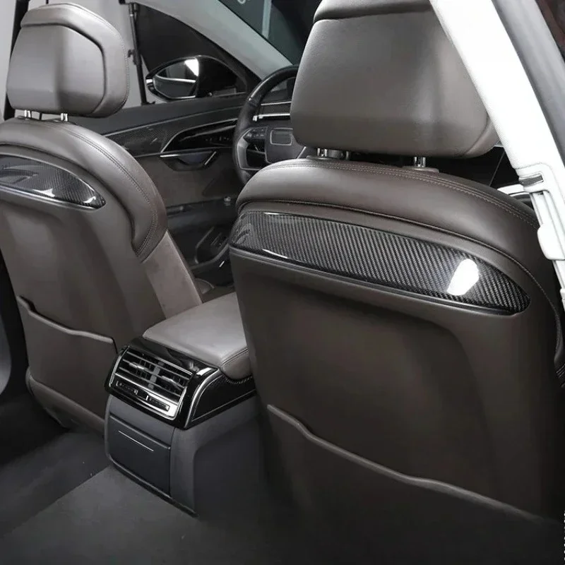 For Audi A8 Real Dry Carbon Fiber 2018-2021 Seat Back Decorative Shell Interior Decoration Modification Decorative Accessories