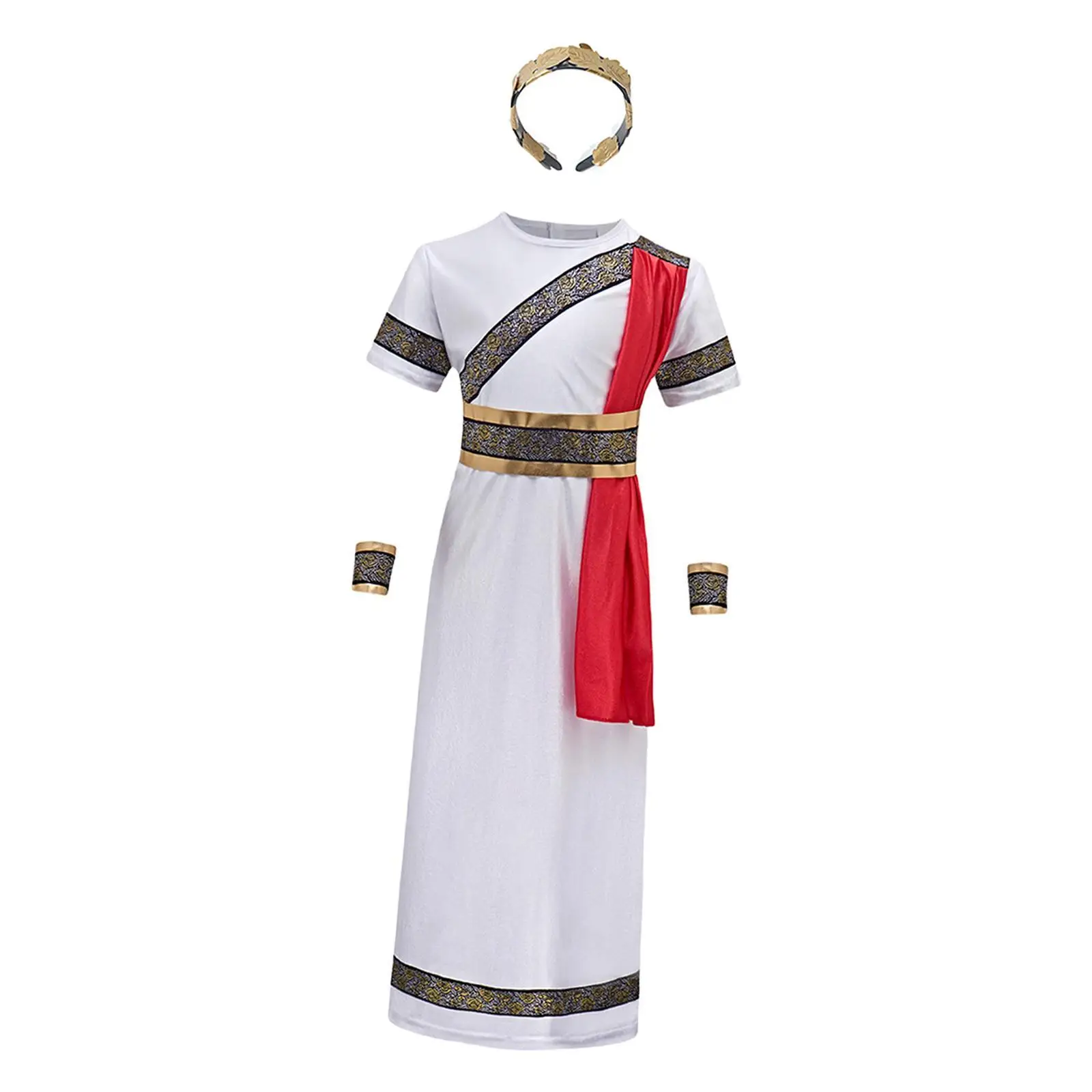 

Children Roman Boy Costumes Set Robe with Pleats Party Holidays Stage