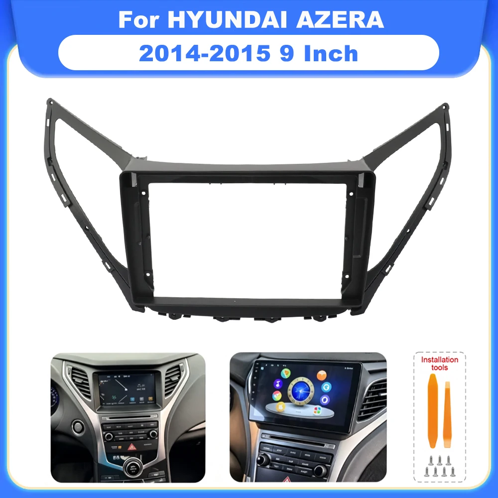 For HYUNDAI AZERA 2014‑2015 9 Inch Android Car Radio Stereo Audio Screen Multimedia Video Player Navigation Frame Harness