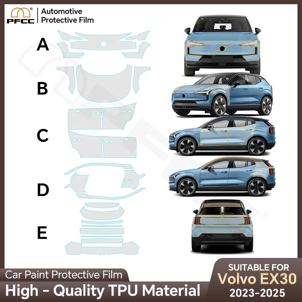 

TPU Car Paint Protection Film Transparent Protective Body Sticker Anti-scratch Repair Film Refit For Volvo EX30 2023 2024 2025