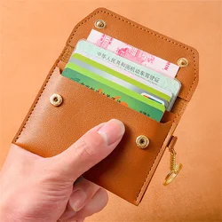 Mini Ultra-Slim Coin Purse Keychain Wallet Women Fashion Pu Leather Card Holder Pouch Small Short Key Storage Bag New