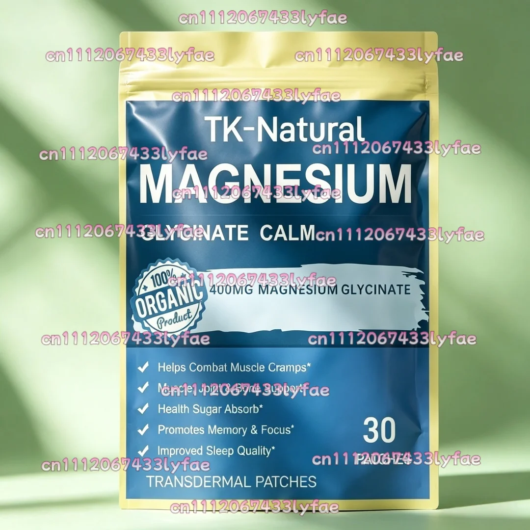 30 Patches Magnesium Glycinate and Malate Transdermal Patches for Calm Mood, Muscle, Bone & Sleep Support