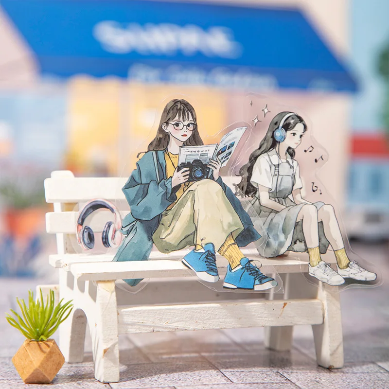 1pack/2pack pack Nini's Travel Plans Series Original 20pcs/1pack stickers per Dual Material Scenery Sticker Book