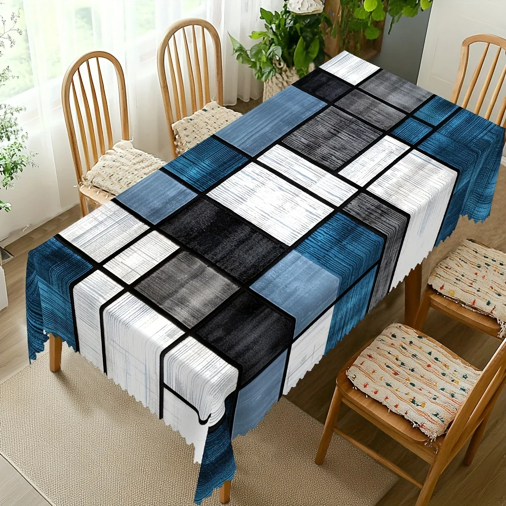 الهندسة الحديثة الملمس مستطيل مقاوم للماء مفرش المائدة ديكور للطاولات قابلة لإعادة الاستخدام المطبخ طاولة طعام القماش عطلة الطرف الديكور
