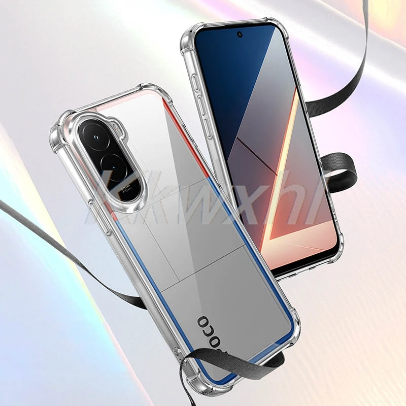 ل Xiaomi Poco M7 4G PocoM7 2025 XiaomiPocoM7 الهاتف الذكي الأصلي واقية الغطاء الخلفي لينة حافظة من البولي يوريثان