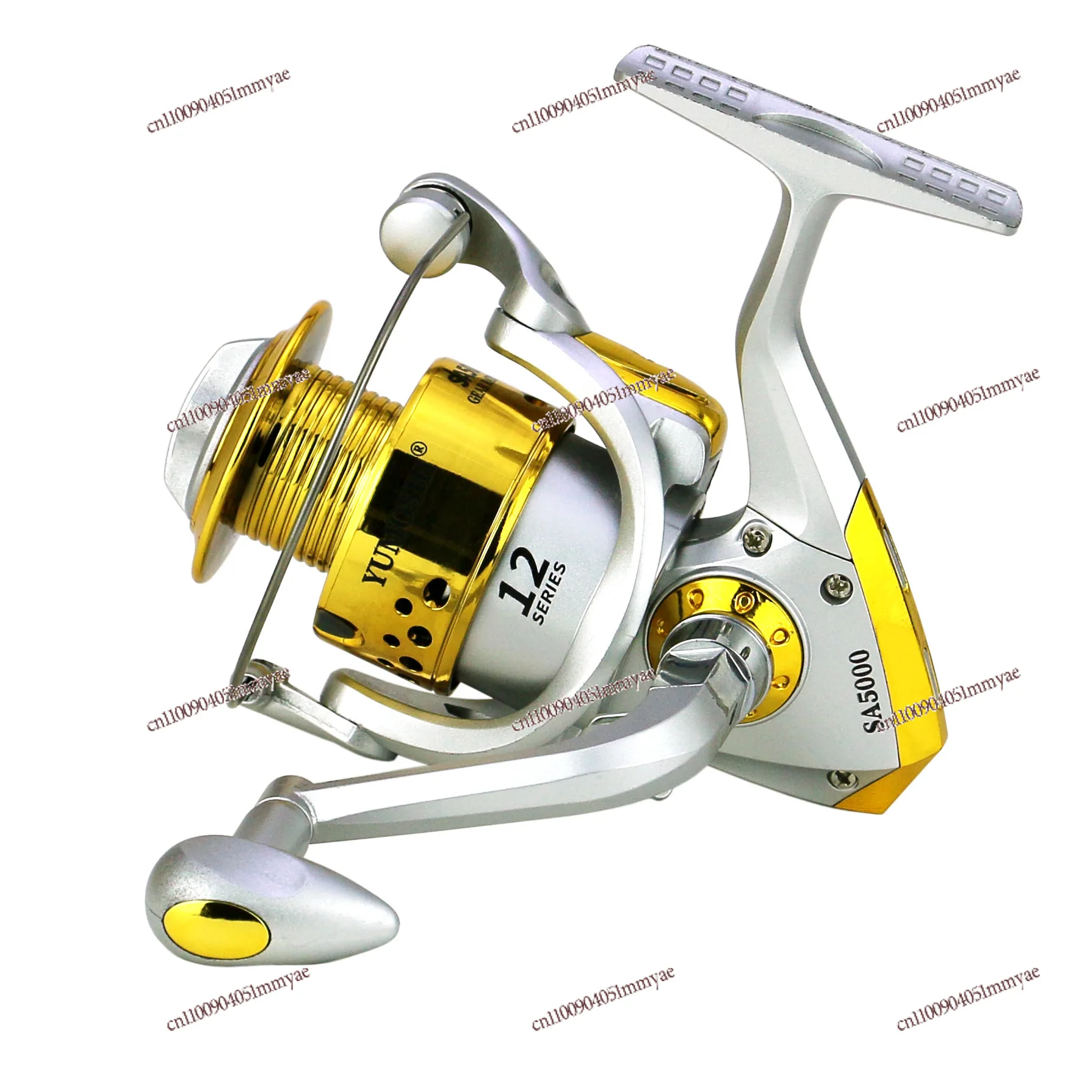 

SA1000-7000 Fishing Reel Wheel Fishing Reel Reel Rod Wheel Spinning Wheel Plastic Head, Silver Yellow