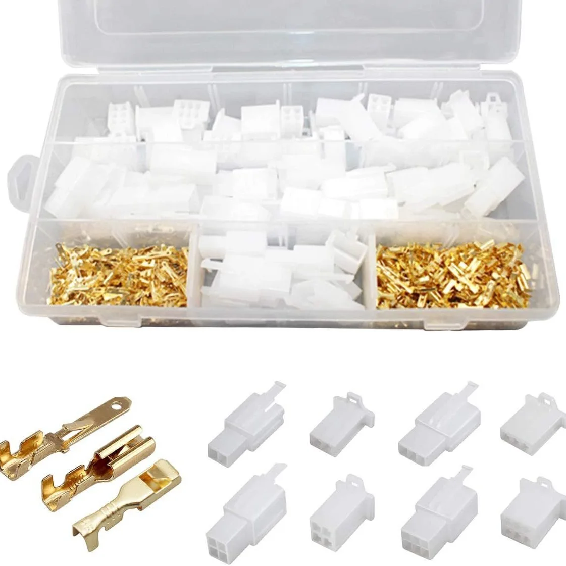 380Pcs 2.8mm Automotive Wire Connector Kit 2/3/4/6 Pin Male Female Housing Crimp Terminals Electrical Wiring Plug Set