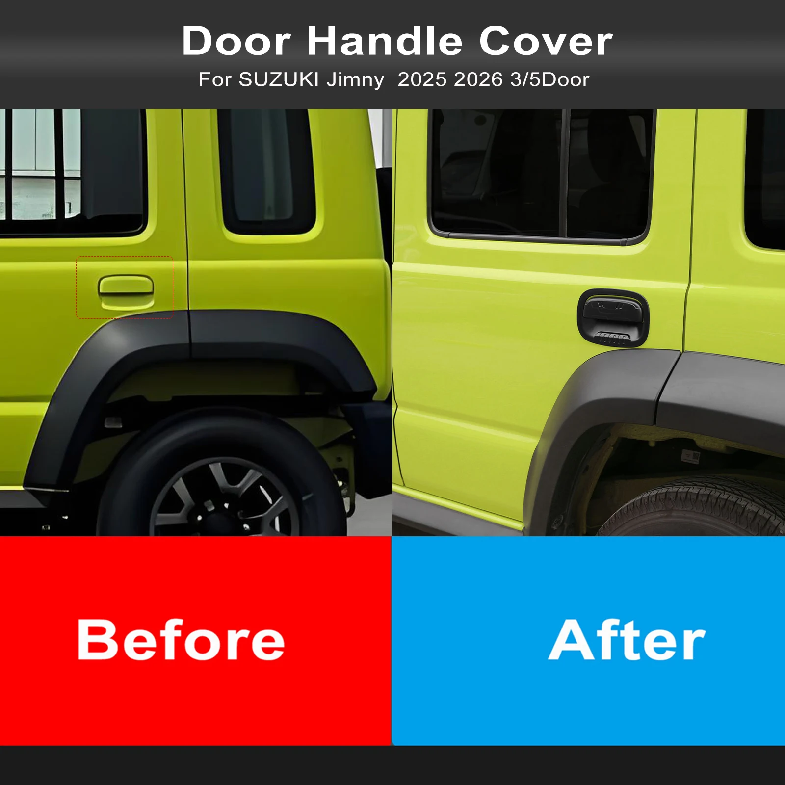 For SUZUKI Jimny Nomade 2025 2026 ABS Black Matte Door Handle Cover Trim Door DecoratioN Sticker Accessories