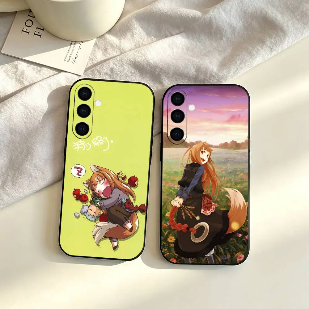Spice and Wolf Holo gift Phone Case For Samsung Galaxy A73,A72,A71,A70,A53,A52,A51,Others Soft Black Cover
