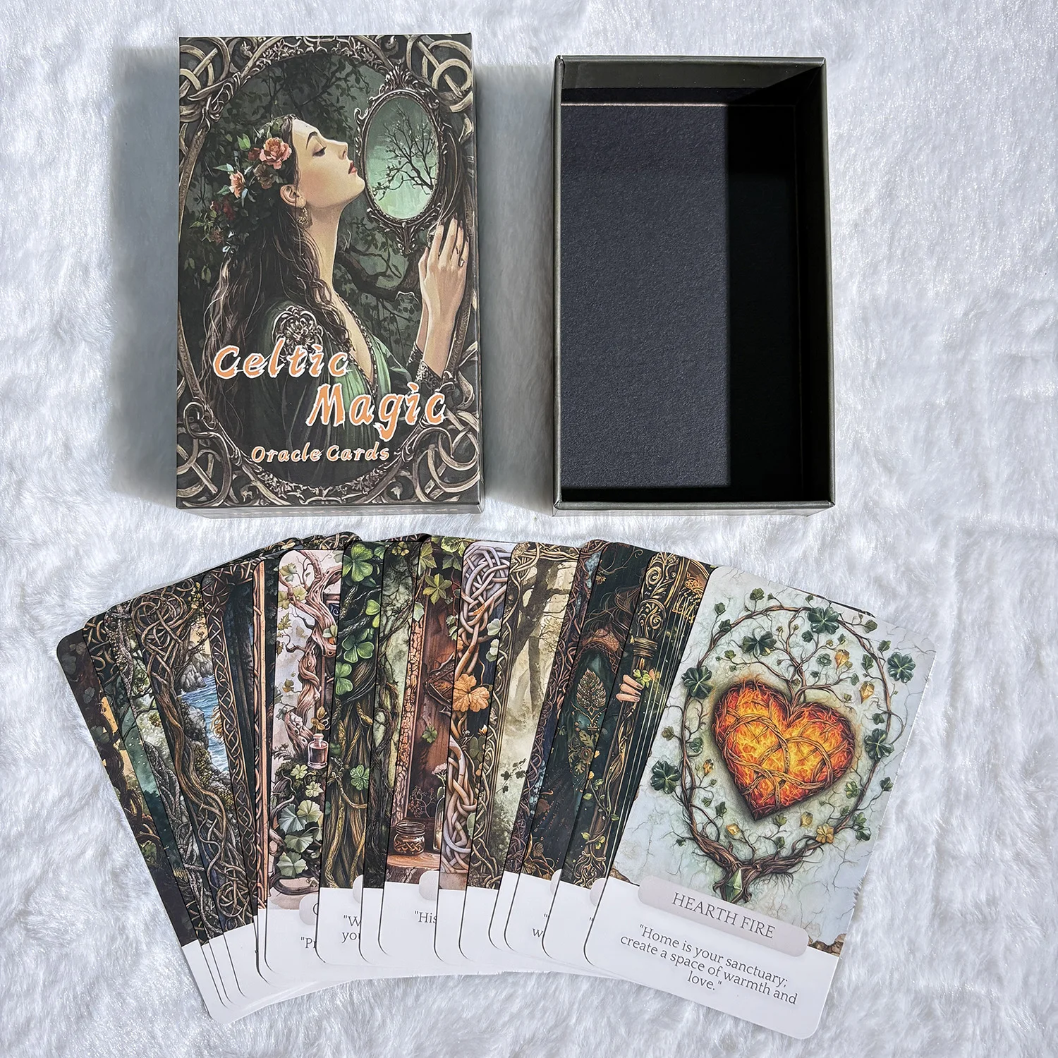 Celtic Magic Oracle-Karten-Set, englisches Tarot-Deck, Wahrsagekarten, Prophezeiungskarten, 12 x 7 cm große Karten, 50 schöne Karten – Detail 3