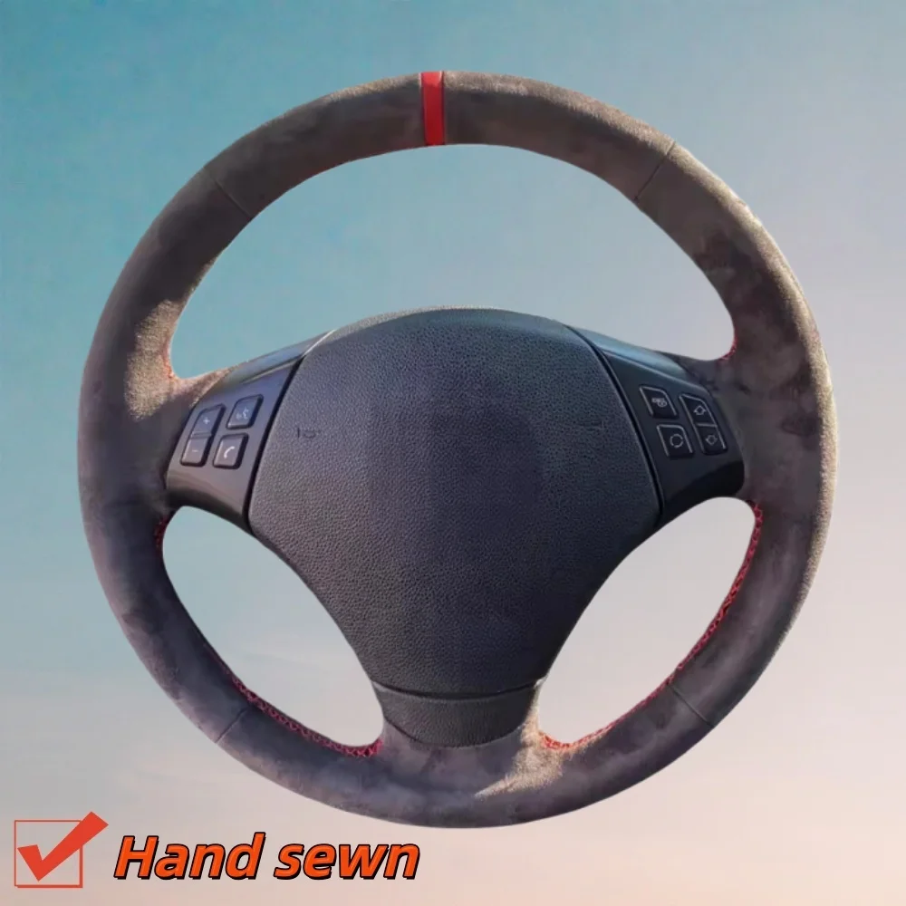 Customize Suede Leather Car Steering Wheel Cover E90 320 318i 320i 330i 320d X1 328xi 2007 Steering Wrap Cover For BMW 325i