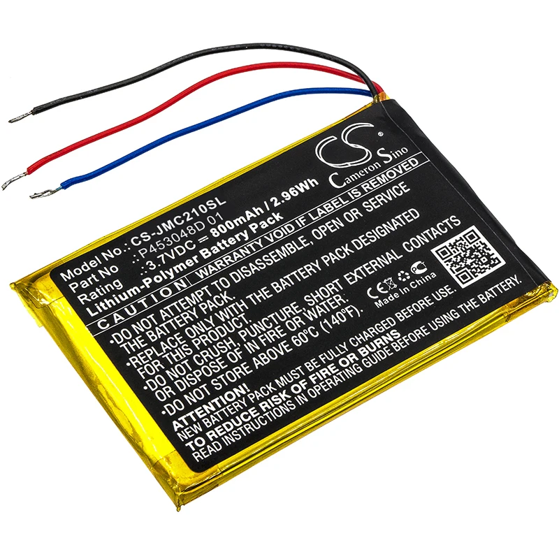 800mAh 3.7V 2.96Wh Speaker Li-Polymer Battery for JBL  P453048D 01 Clip 2 Special Edition