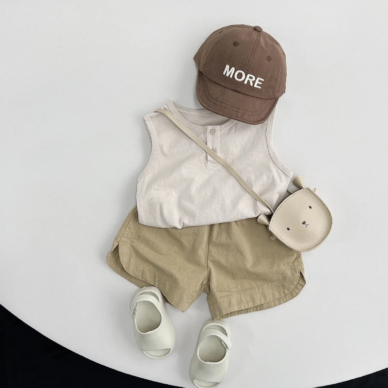 Summer Children Shorts 1-8Y Boys Girls Cotton Daily Short Pants Solid Casual Trousers Korean Toddler Wear Kids Clothing 2024 New