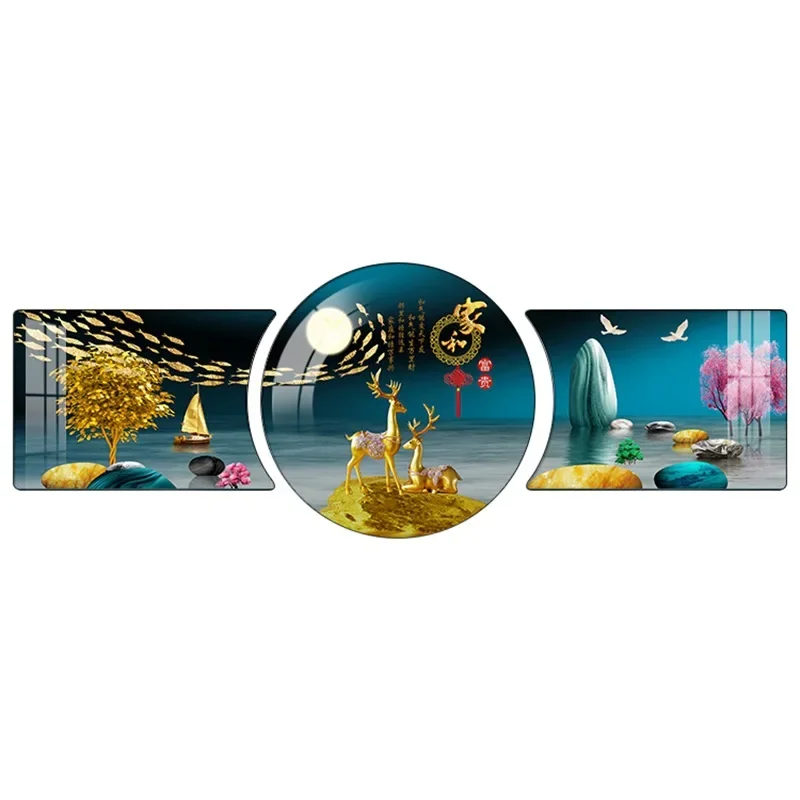 

High end atmosphere, modern light luxury, living room decorative painting, good meaning, sofa background wall