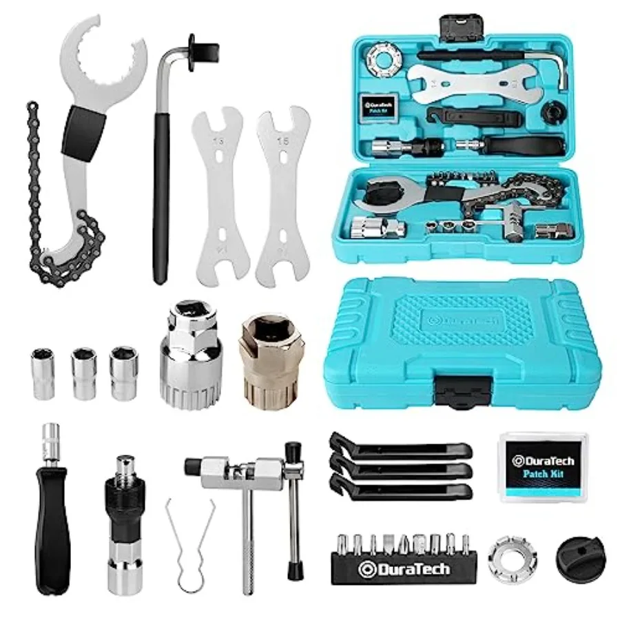 

31 Pieces Bicycle Tool Kit, Complete Bike Repair Kit with Storage Box, Mountain Bike Repair Tools, for Mountain, Road, and Park