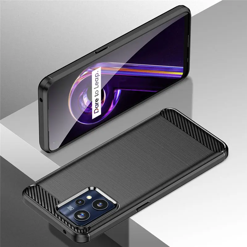 Case For Realme 9 Pro Plus RMX3392 Carbon Fiber Skin Silicone TPU Soft Back Cover For Realme 9 Pro Plus RMX3393 Cover Protector