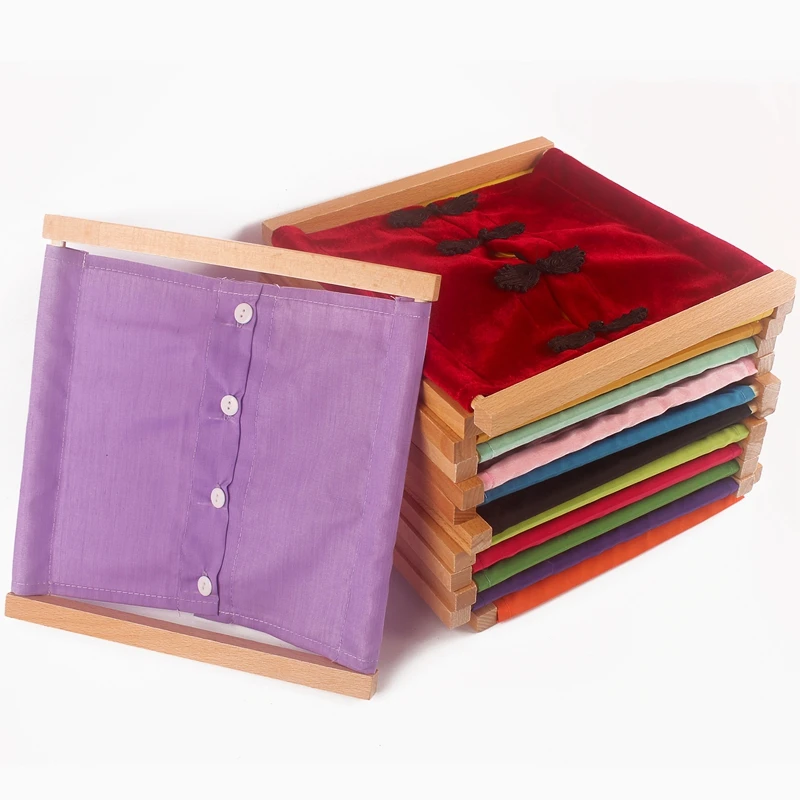 Free Shipping Montessori Materials Clothes Tie lace Zipper Hook Beech Wood Daily Life Pretend Play Preschool Early Educational