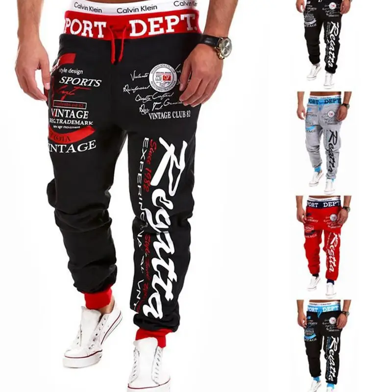 

Men'S Sweat Pants Streetwear Hip Hop Loose Jogger Cargo Pants Casual Printed Drawcord Jogging Trousers Mens Pants Sweatpants