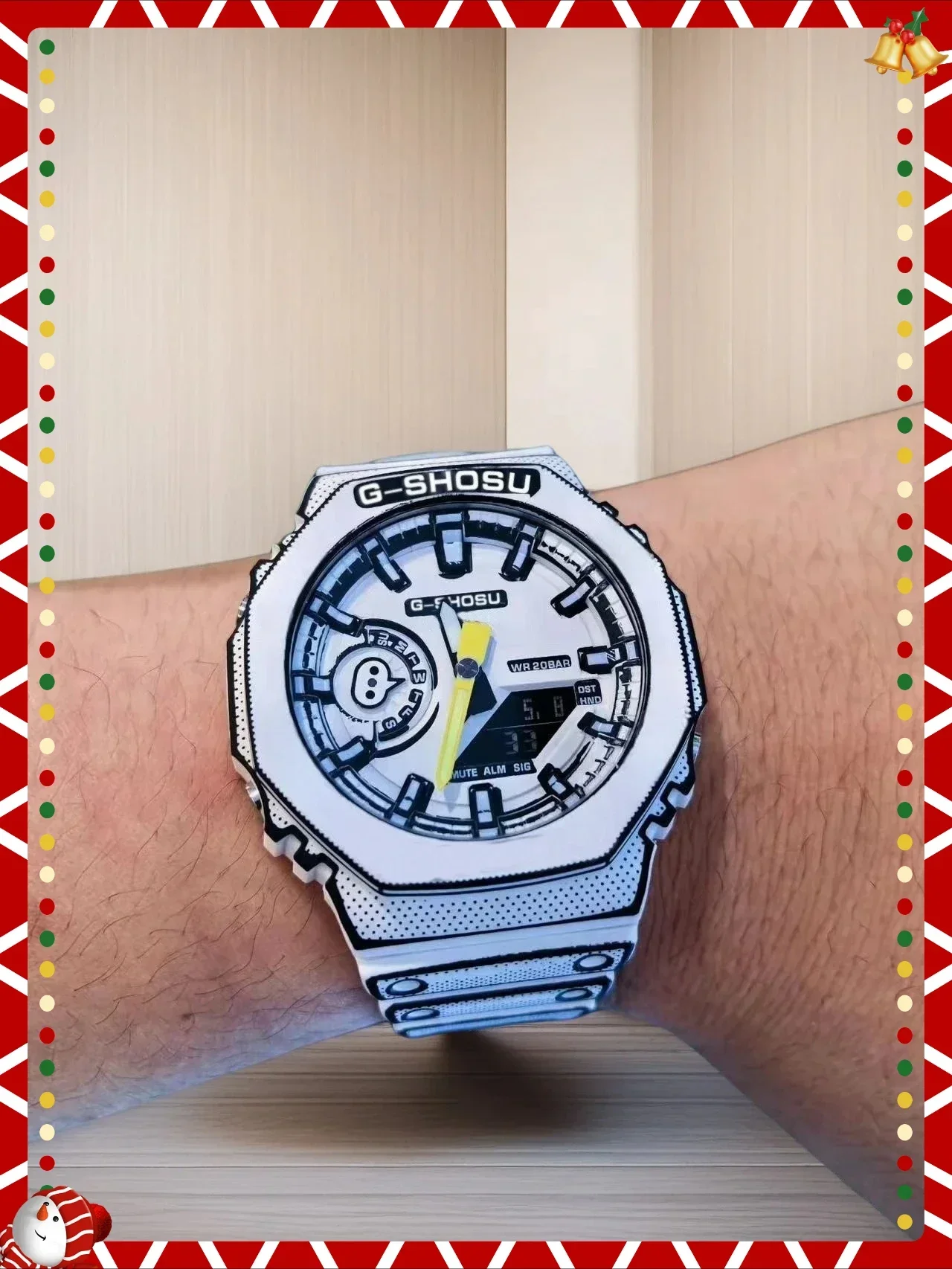 9898 StoreUnisex Black Sport Digital Watch Full Function World Time LED Dual Display Water Resistant Oak Series