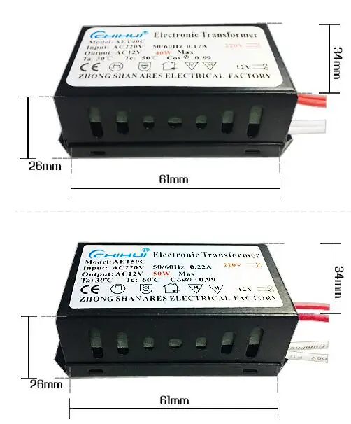 Controlador de transformador electrónico de Metal, fuente de alimentación para bombillas LED, 12V, 20W, 160W, 250W, 3 años de garantía, 1 unidad