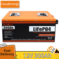 Cloudenergy 12V 300Ah LiFePO4 Battery Pack, 3840Wh Energy, 6000+ Cycles, Built-in 100A BMS, for Solar Energy, RV