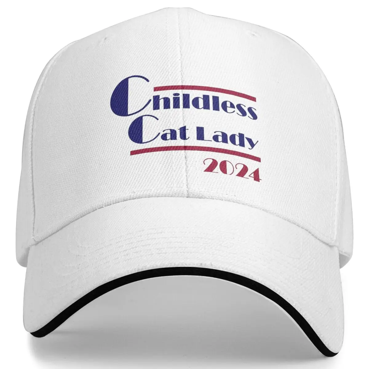 2024 Childless Cat Lady Baseball Cap Design Print Trucker Hat Spring Men Adult Outdoor Gym Snapback Cap